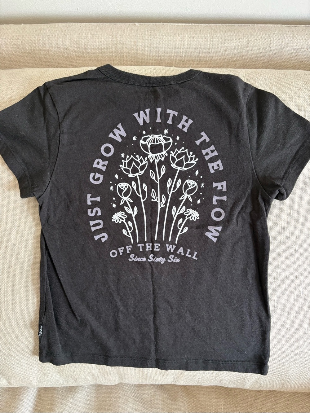 Vans Black Graphic Tee with Floral Back Print